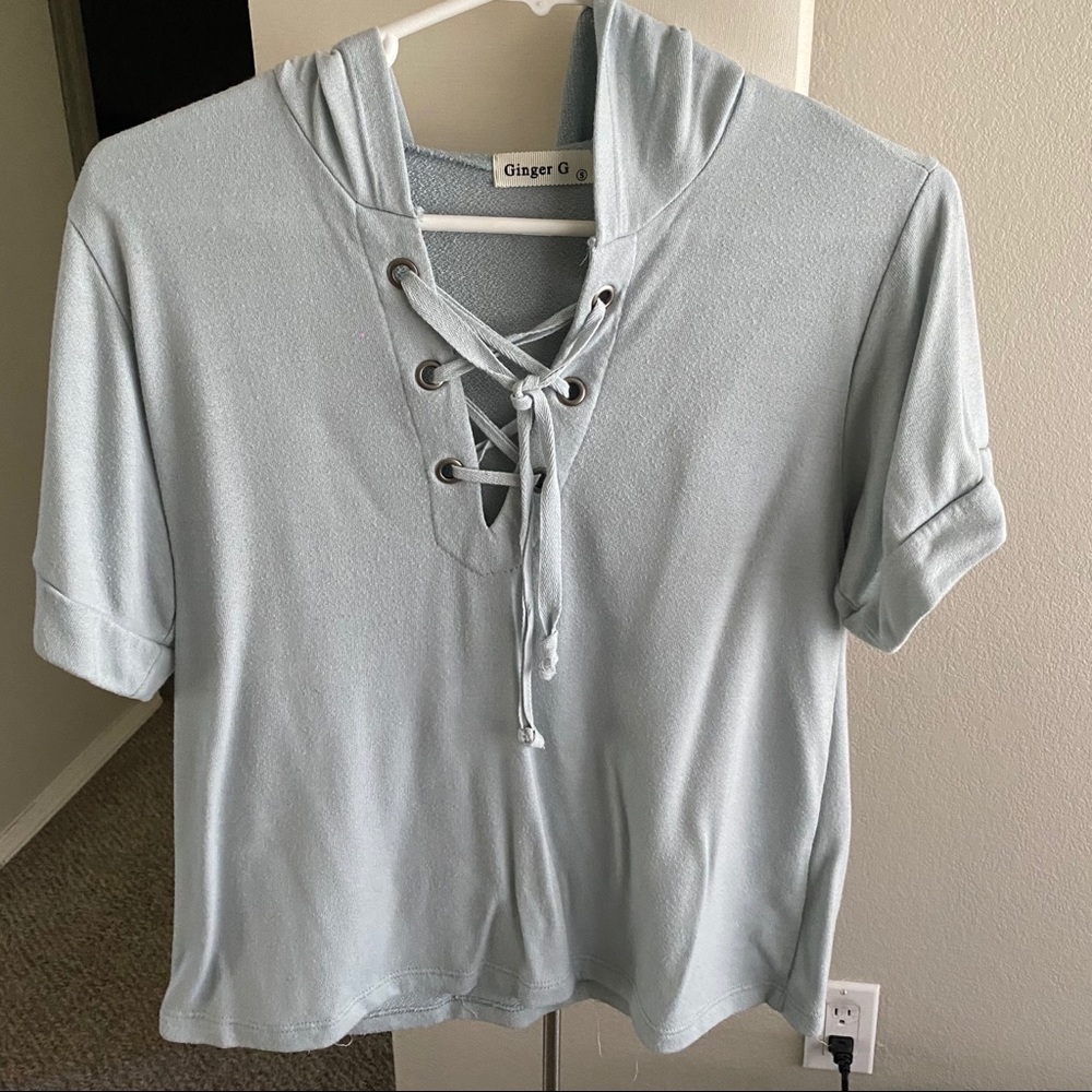 Light blue hoodie shirt